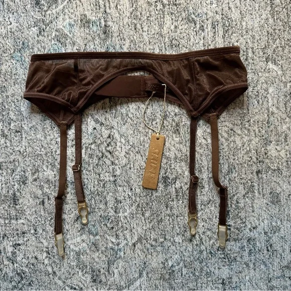 🆕Skims Glissenette Garter Belt Cocoa - Picture 4 of 6